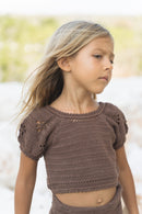 Goldie Crochet Crop - Chocolate