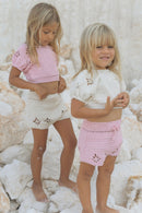 Willow Crochet Shorts - Peony