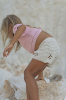 Willow Crochet Shorts - Cream