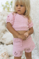 Willow Crochet Shorts - Peony