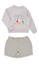 Grey Sweatshirt & Shorts Set