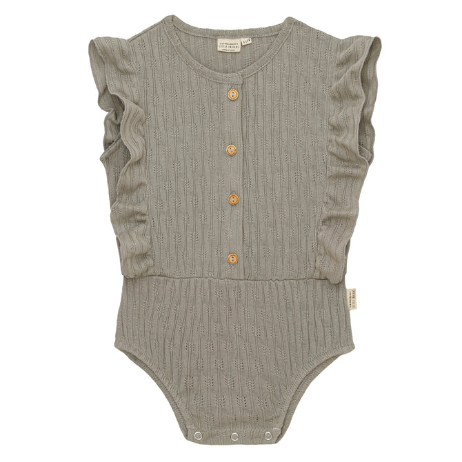 Ruffle Onesie - Simply Taupe