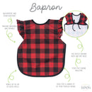 Buffalo Plaid Flutter Toddler Bapron for 6m-3T