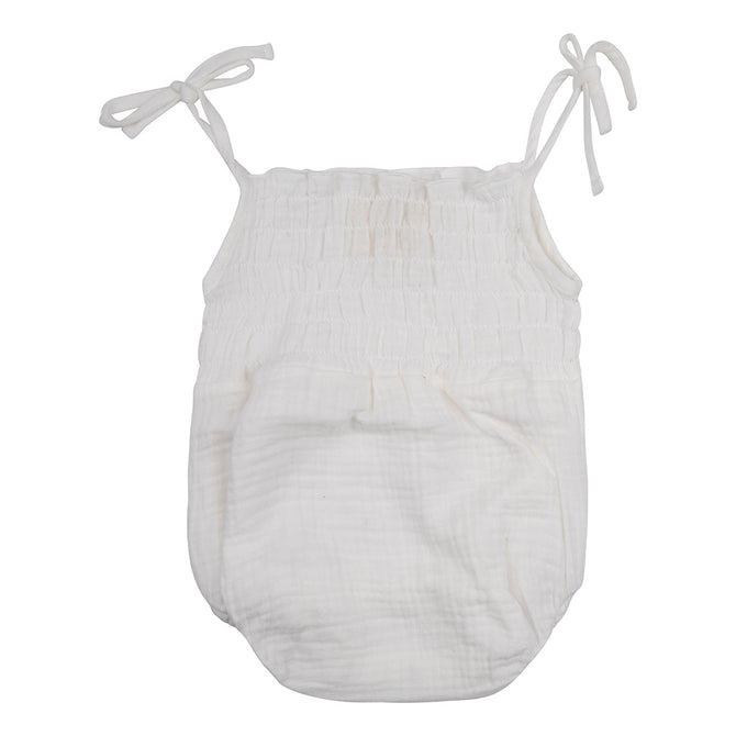Onesie Muslin Spaghetti Strap - White