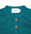 Teal Blue Organic Linen Set