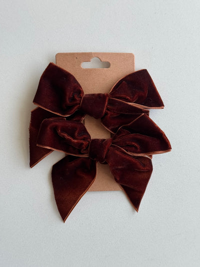 Velvet Bow Hair Clips (Pack of 2)