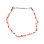 Tangerine Knotted Pearl Choker