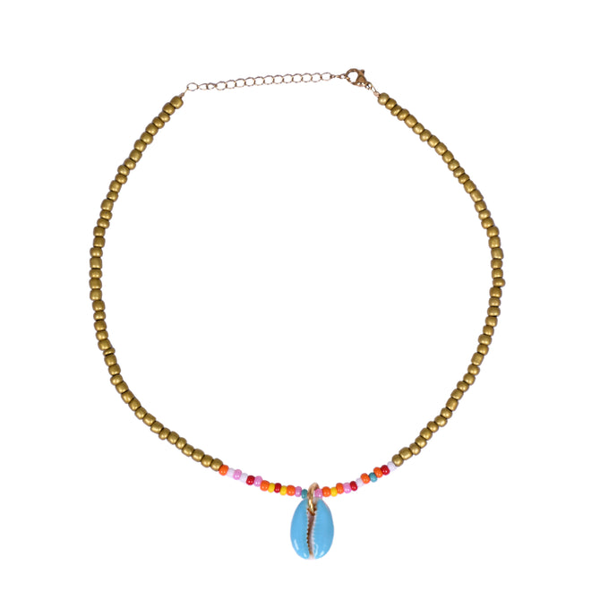 Turquoise Cowrie Shell Necklace