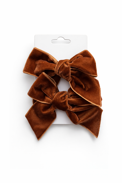 Velvet Bow Hair Clips (Pack of 2)