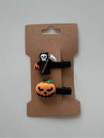 Kids Halloween Mini Pumpkin Hair Clips (2 Pack)