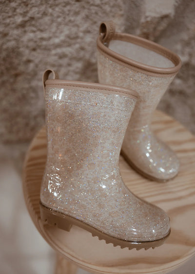 Wellies Rainboots in Glitter Bouqet Silhouette