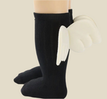 Knee Length Angel Wings Black Socks