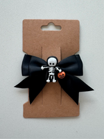 Kids Skeleton Black Bow Hair Clip